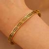 Titanium steel  K electroplated real gold  hollow Great Wall pattern  women's fashion simple non-fading 