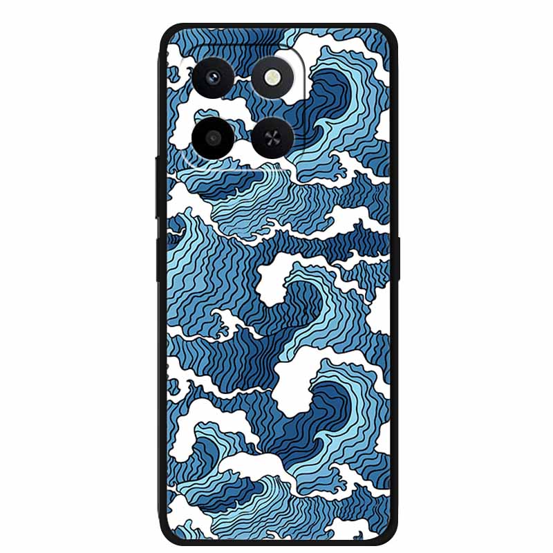 3D Emboss Case For Honor Play 10T 400 Smart 4G 5G Relief Flower Back Cover Black TPU Silicone Soft Case For Honor X7d 4G 5G Para