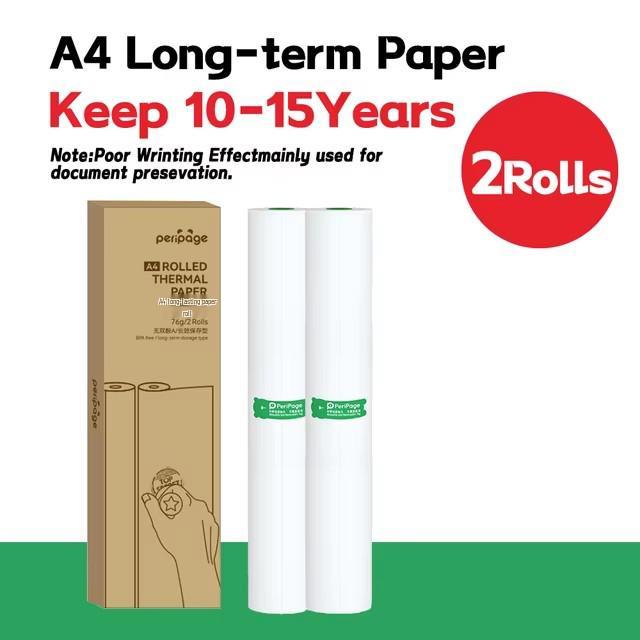 PeriPage A40 Quick-Dry High-Definition A4 Thermal Paper for Photos