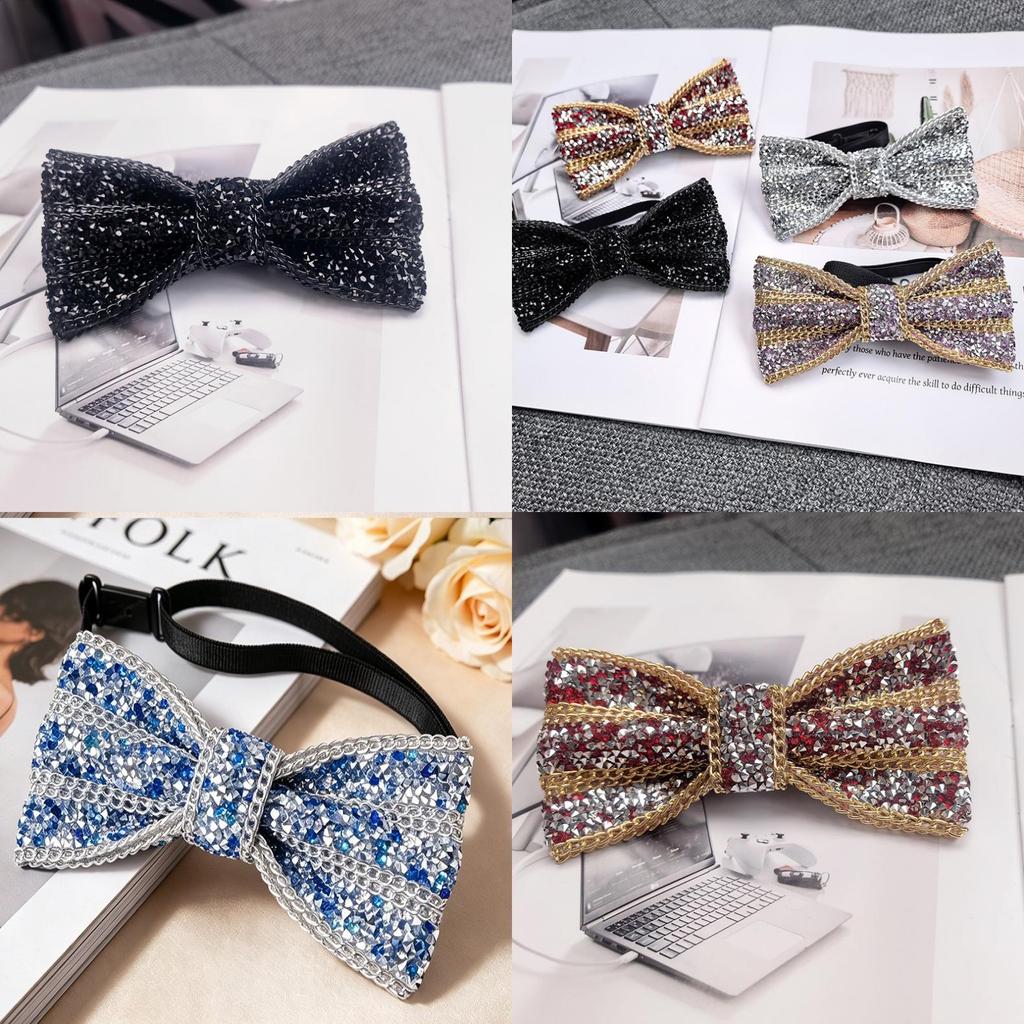 Papillon Uomo Impreziosito con Diamanti per Serata Formale in Materiale Ceramico
