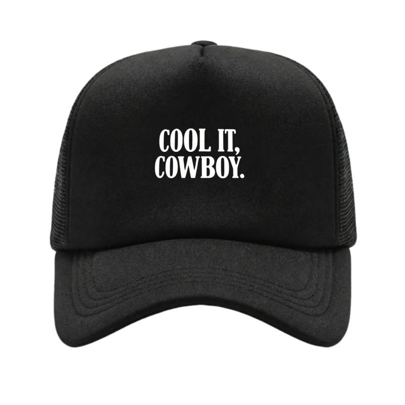 Cool It Cowboy Printed Adjustable Baseball Cap Classic Snapback Dad Hat Breathable Mesh Hat Golf Fishing Outdoor Sun Cap