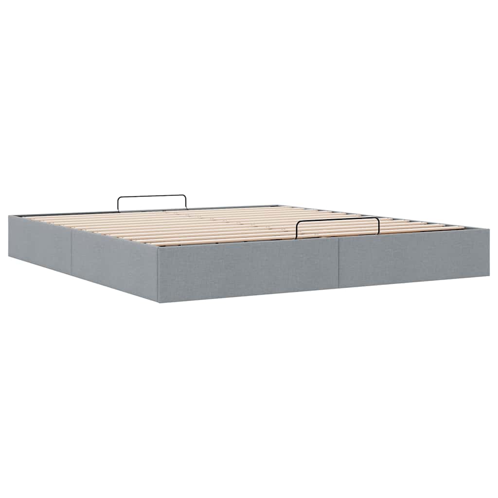 Ottoman Bed without Mattress Light Grey 180x200 cm Fabric