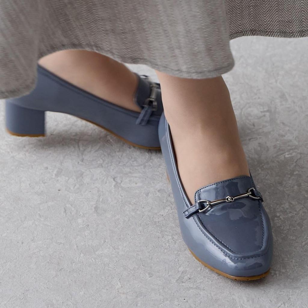 Himiko Bit Rain Blue 225 Water-Resistant Heel-Up Loafers/644103
