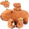 Set di Peluche Capibara 5 in 1 con 4 Cuccioli all'Interno, Morbido Cuscino Peluche Giocattolo per Bambini, Regalo Carino per Bambine dai 3 agli 8 Anni
