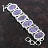 Copper Charoite Bracelet Real Gemstone Jewelry 925 Sterling Silver Bracelet Handmade Antique Jewelry Adjustable Chain Bracelet Gift For Girl
