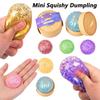Steamer Bun Sensory Stress Ball Squeeze Toy Glitter Colored Squishy Dumpling Decompression Ball Fidget Toy for Anxiety Relief