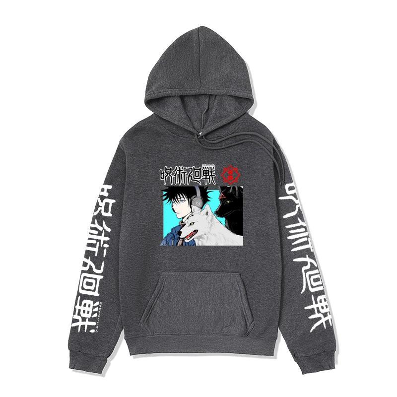 Oversized Anime Hoodie Men Printed Jujutsu Kaisen Streetwear Casual Long Sleeve Sweatshirt