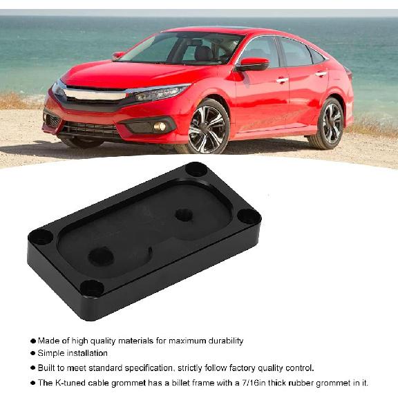 Acouto Billet Firewall Shifter Cable Grommet for Integra Black Billet Firewall Shifter Box Base Plate Mount Kit with K-Series Swap