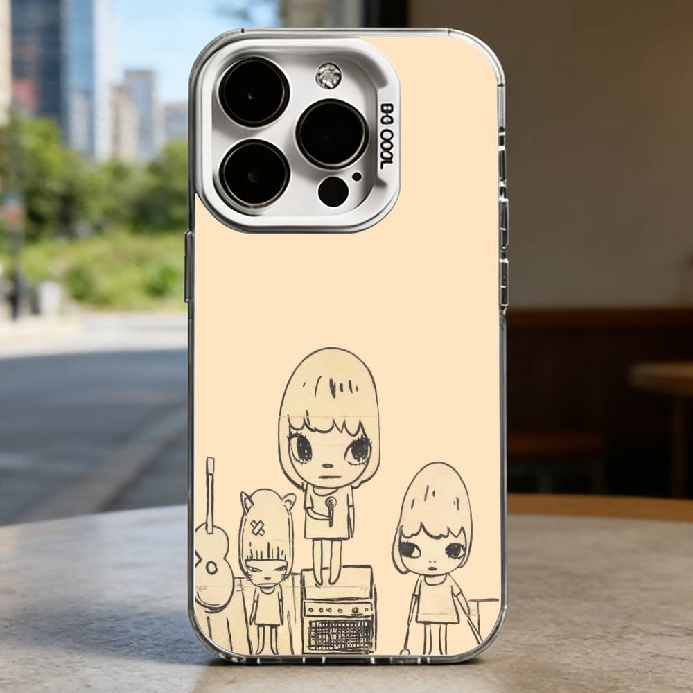 Süße Y-Yoshitomo Nara Hartschalen-Handyhülle für iPhone 16 15 14 13 12 11 Pro Max Plus 16E X XR XS Max stoßfest Vollschutz
