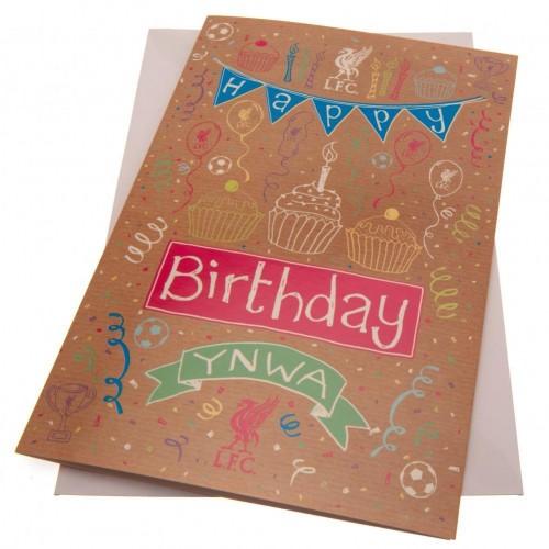 Liverpool FC YNWA Birthday Card 23cm x noir