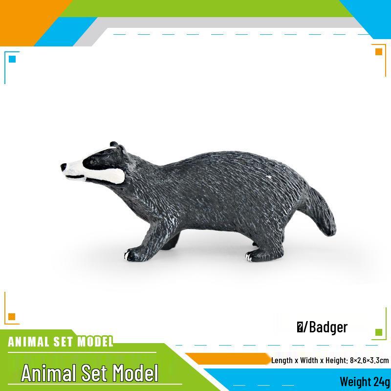 Wild Animal Simulation Model: Badger, Dog, Bilby, Tasmanian Devil - Children s Educational Decor Ornament