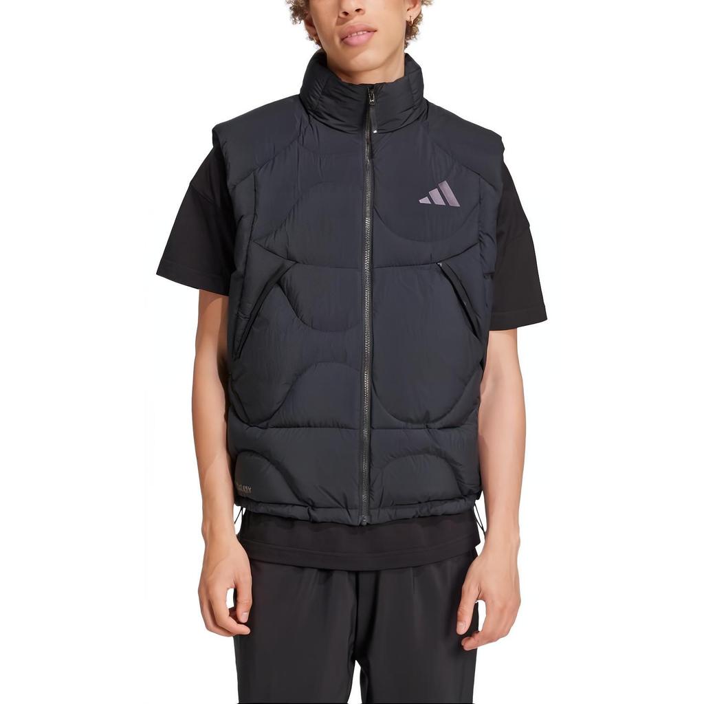 adidas Daunenwesten Herren Schwarz Stehkragen Moderat JG5937