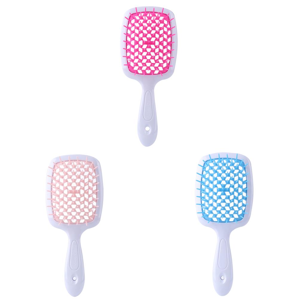Puszysty grzebień do modelowania, siatkowy grzebień fryzjerski, wygładzający włosy, grzebień w kształcie plastra miodu, plastikowy grzebień do masażu, suchy i mokry, pusty grzebień