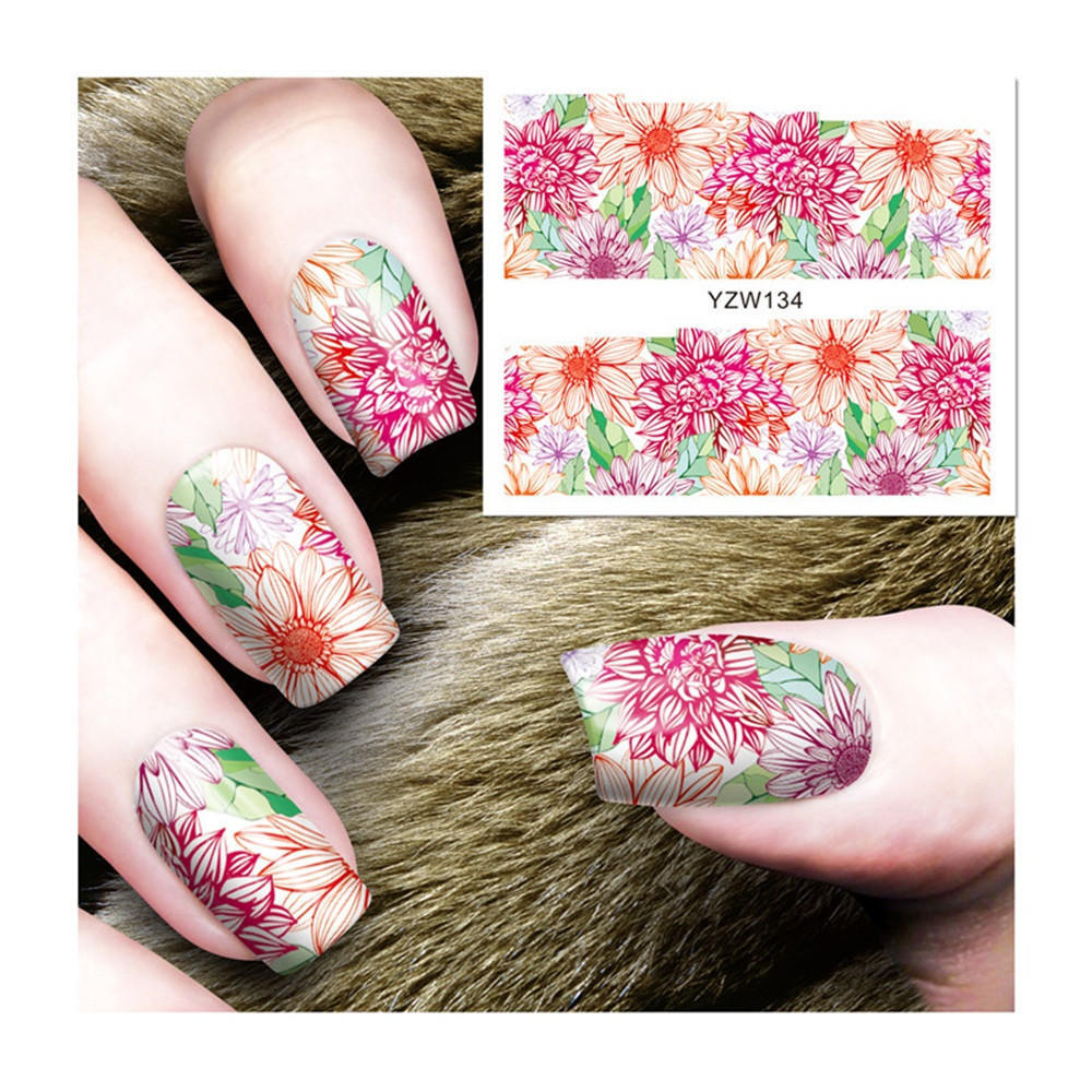 Water Decals Transfer Stickers Big Sheet Manicure Decoration