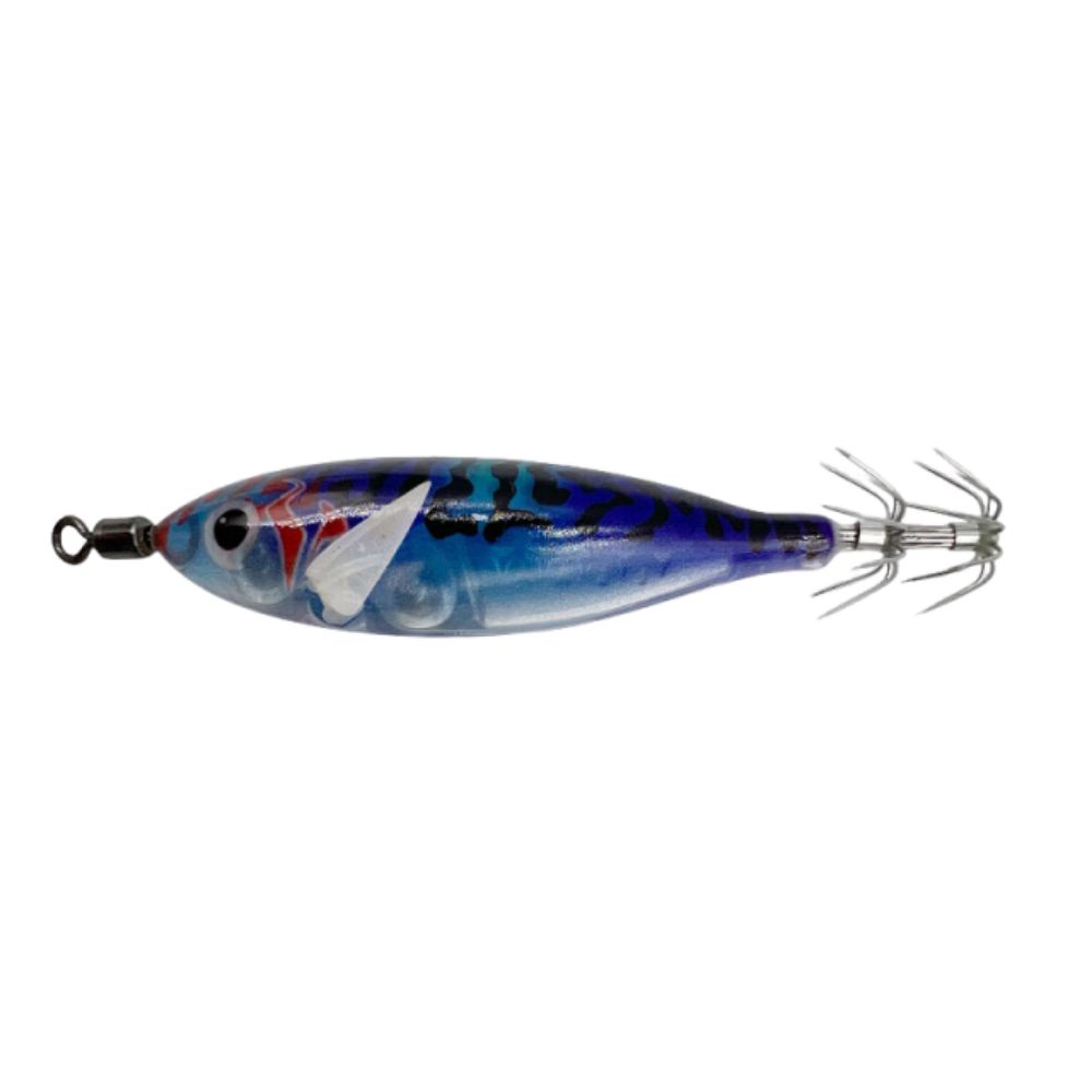 2Pcs Artificial Bait Squid Trolling Lure Luminous Material Glow-in-the-dark Shrimp Lure 8cm Length Horizontal Squid Lure