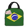 Bolsa de Almuerzo con Patrón de Bandera de Brasil para Mujer, Nevera Portátil, Fiambrera Térmica Aislada para Niños, Escuela, Multifunción, Caja de Comida Bento