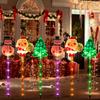 6 Packs Outdoor Garden Ground Light Solar Powered Santa Claus Snowman Christmas Tree Decorative Lights for Pathway Yard Lawn
