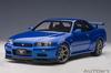 AUTOart 1/18 Scale Nissan Skyline GT-R (R34) V-Spec II Bayside Blue Finished Model 77408