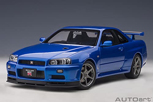 AUTOart 1/18 Scale Nissan Skyline GT-R (R34) V-Spec II Bayside Blue Finished Model 77408