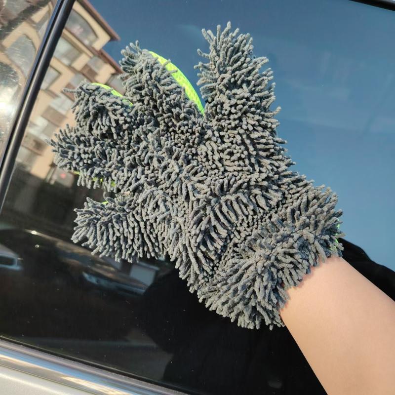 Microfiber Car Washing Gloves Cleaning Tool Car Detailing Dust Removal Mitts 5-Finger Wash Glove For Car Home Effective Clean