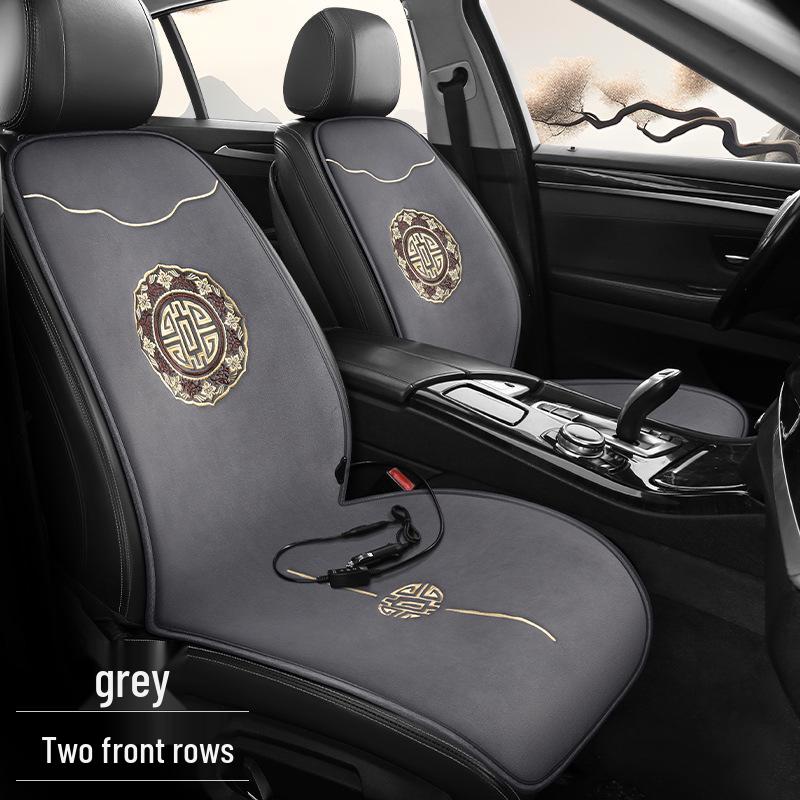 Set di Tappetini Riscaldanti per Sedili Auto Invernali 12V: Peluche, Elettrico, 3 Pezzi Stile Nazionale
