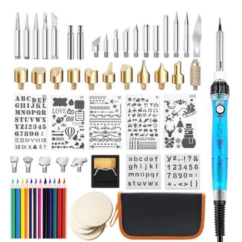 European Standard 220V Adjustable Temperature Pyrography Soldering Iron Kit - High Power, Constant Temperature Repair Tool Set