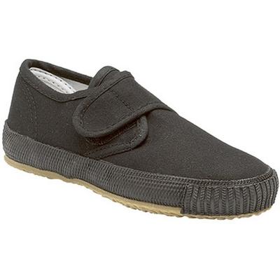 Plimsolls de borracha natural de lona com fixação por toque júnior unissex infantil