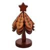 Wooden Christmas Tree Trivets for Hot Dishes Foldable Coasters Pot Holders Heat Resistant Silicone Table Protector Creative Gift for Home Kitchen
