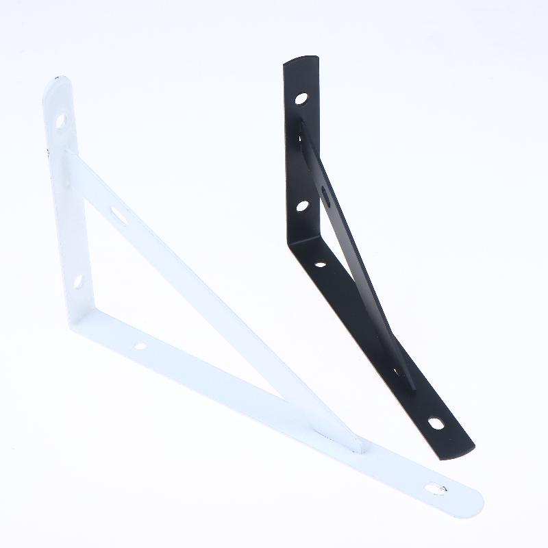 2Pcs Tripod Bracket Shelf Floating Shelf Heavy Duty Black/White Steel For Decorative Wall Mount Joint Angle Without Screws
