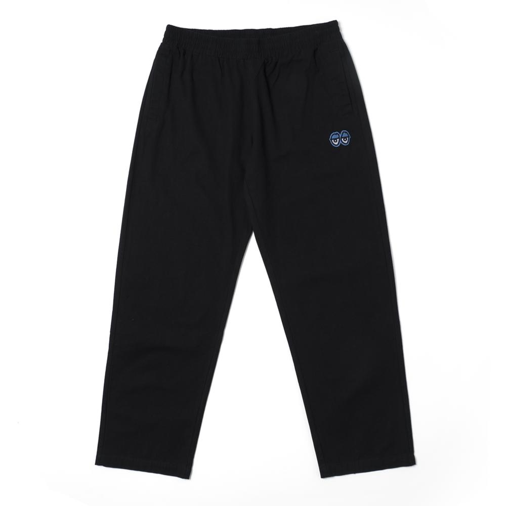 Keulukideu Eyes Emb Canvas Pant - Black/Blue Embroidery 55023006A