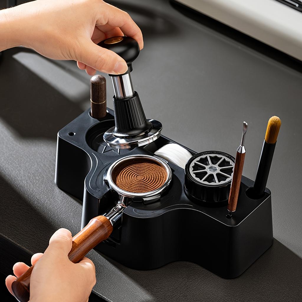 Espresso Tamping Station, Espresso Coffee Organizer Box Fit for Storage 51/53/ 58MM Espresso Tamper, Multifunctional Base