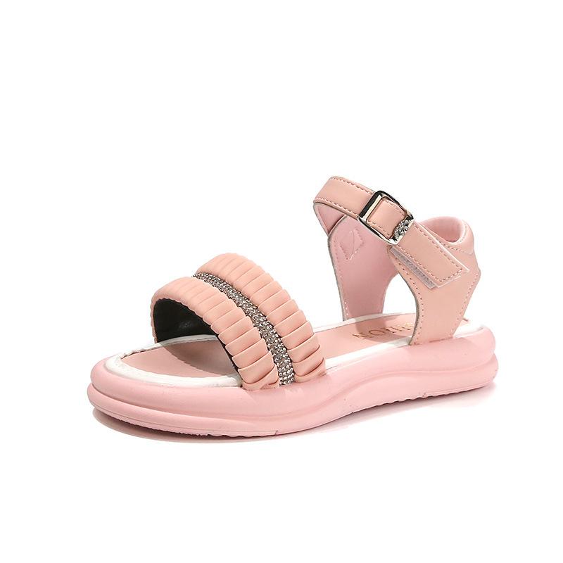 Girls Summer Soft Sole Sandals Casual Beach Princess Shoes Fashionable Children Sandals size 26 розовый