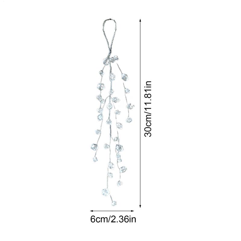 Christmas Water Drop Pendant Clear Acrylic Christmas Pendants 2Pieces Tree Pendants Water Drop Icicle Home Decoration Christmas