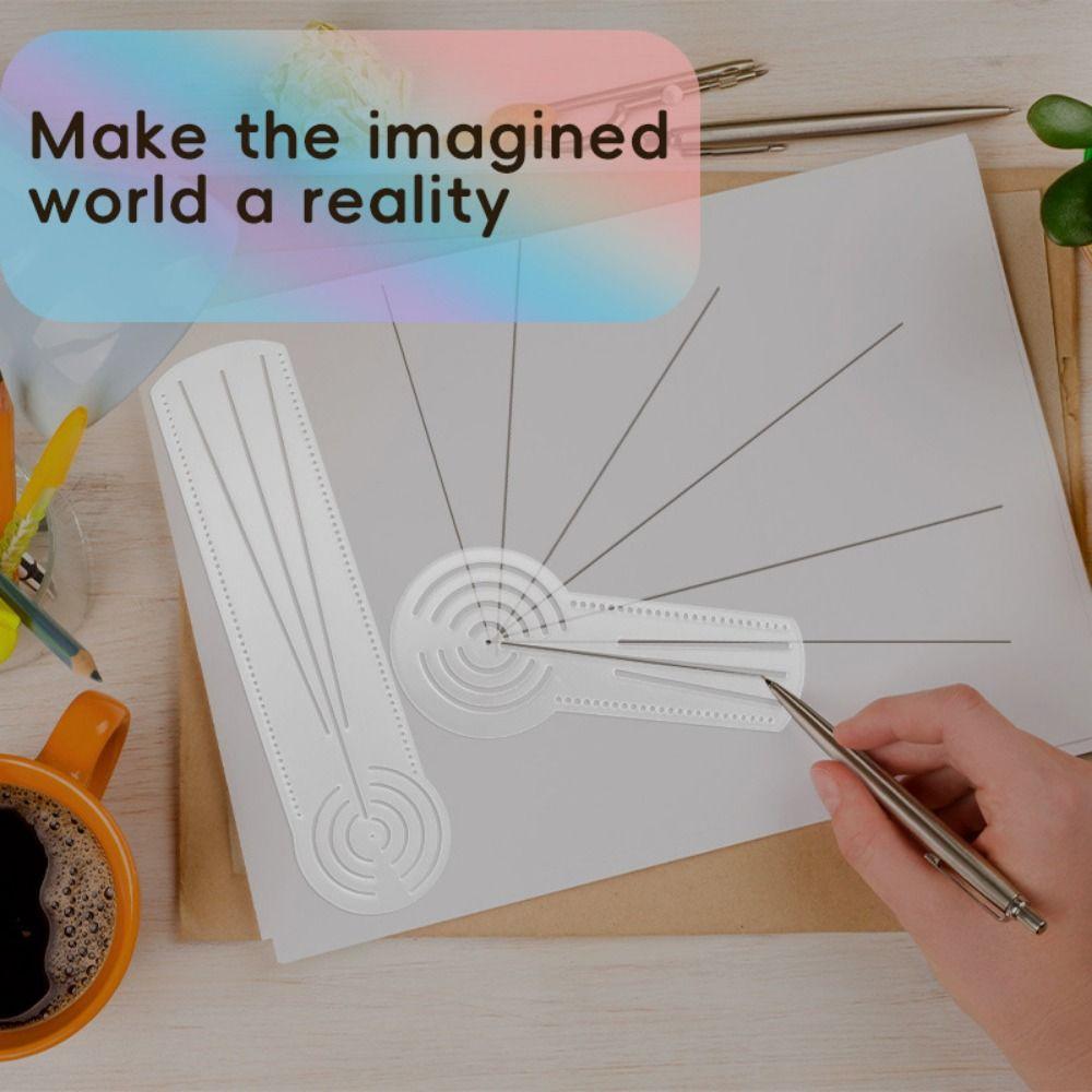 Acrylic Mandala Drawing Template Multifunctional Geometry Pattern Ruler Portable Drawing Ruler
