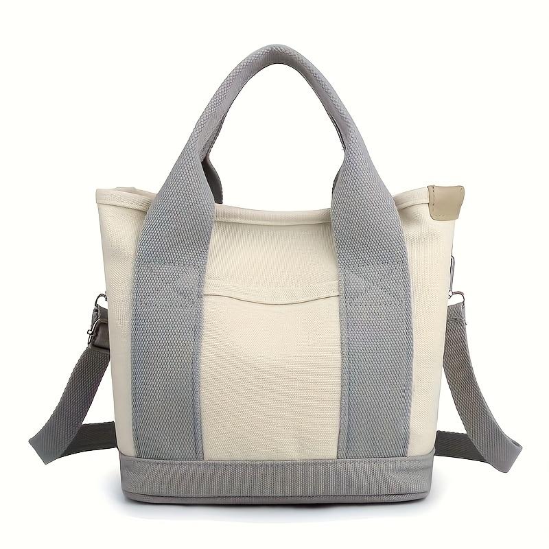 Canvas New Women's Handbag, Simple and Fashionable Bento Bag, Women's Handbag, Hand-held Shoulder, Crossbody Tote Bag