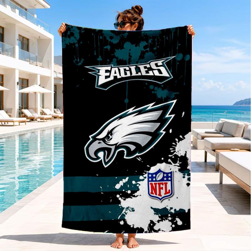 Asciugamano da Spiaggia Philadelphia Eagles Partita Notturna, Asciugatura Rapida, Facile da Curare, Adatto sia per il Fitness che per le Vacanze al Mare, Essenziale Sportivo