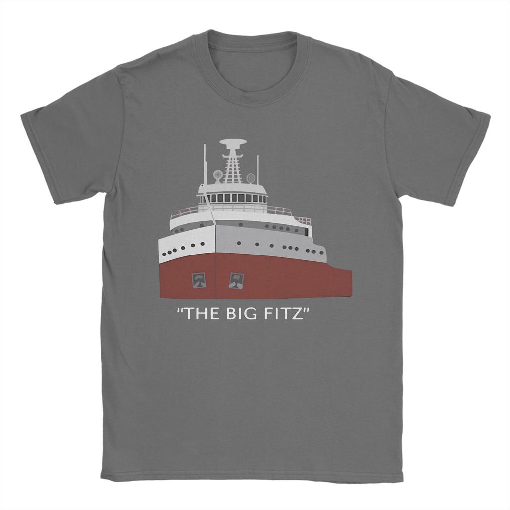 Herren T-Shirt Edmund Fitzgerald Neuheit Reines Baumwoll-T-Shirt Kurzarm Großes Schiff T-Shirts Rundhals Oberteile Erwachsene