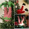 Decorative Santa Boots for Mantels Christmas Swinging Leg Ornament, Electric Hanging Legs Tree, Tree Fluffy Funny Topper with Clip, Holiday