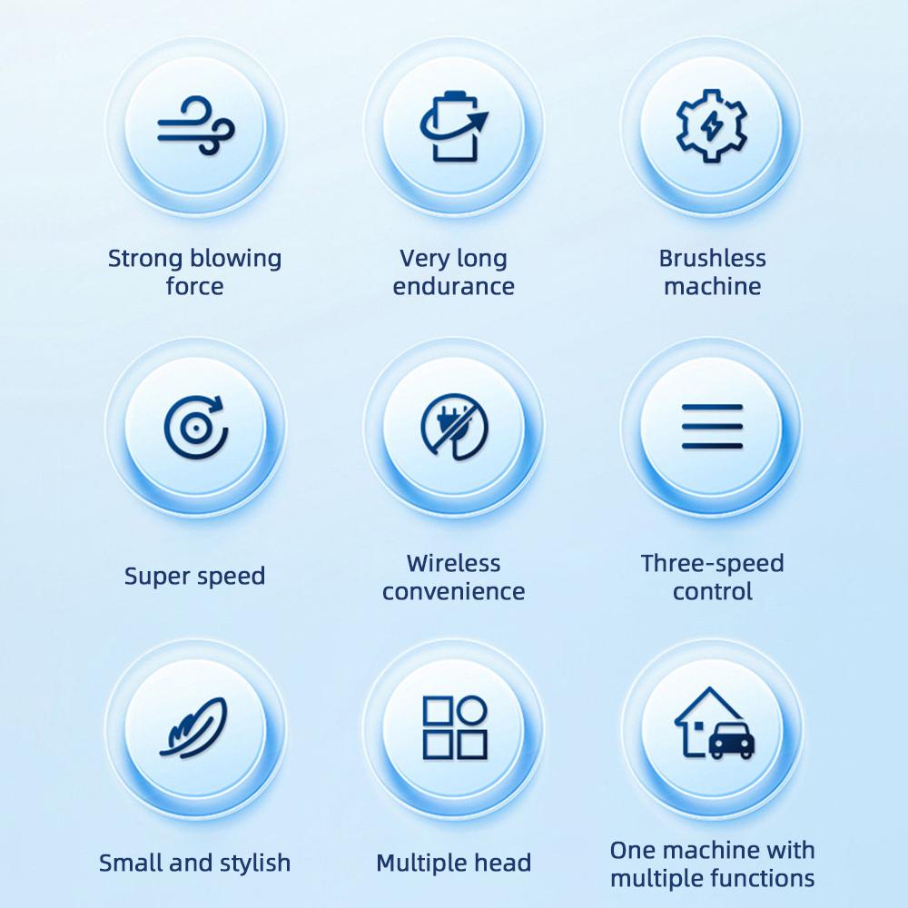 67000RPM Multifunctional Electric Air Duster and Inflator with Brushless Motor Rechargeable Cordless Air Blower with Needle