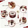 1set Wooden Paint Melting Pot Spoon Handle Spoon Wax Pad Kit Wax Heater Matching Stove Small Set Fire Paint Seal Accessories