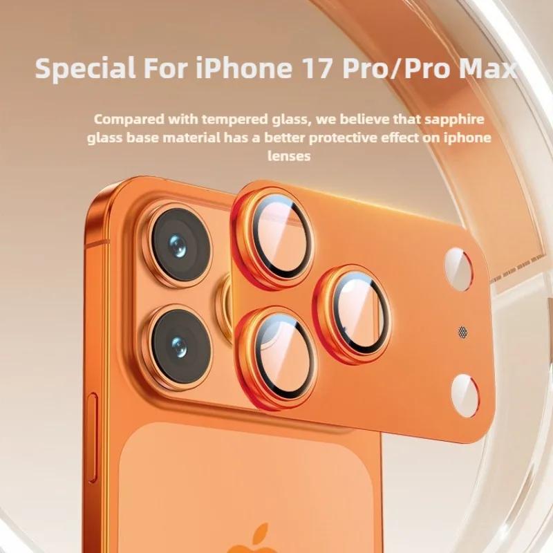 Metal Camera Protector Glass for IPhone 17 Pro Series Anti-Scratch Alloy Black Lens Ring Cover for IPhone 17 Pro Max /17 Pro