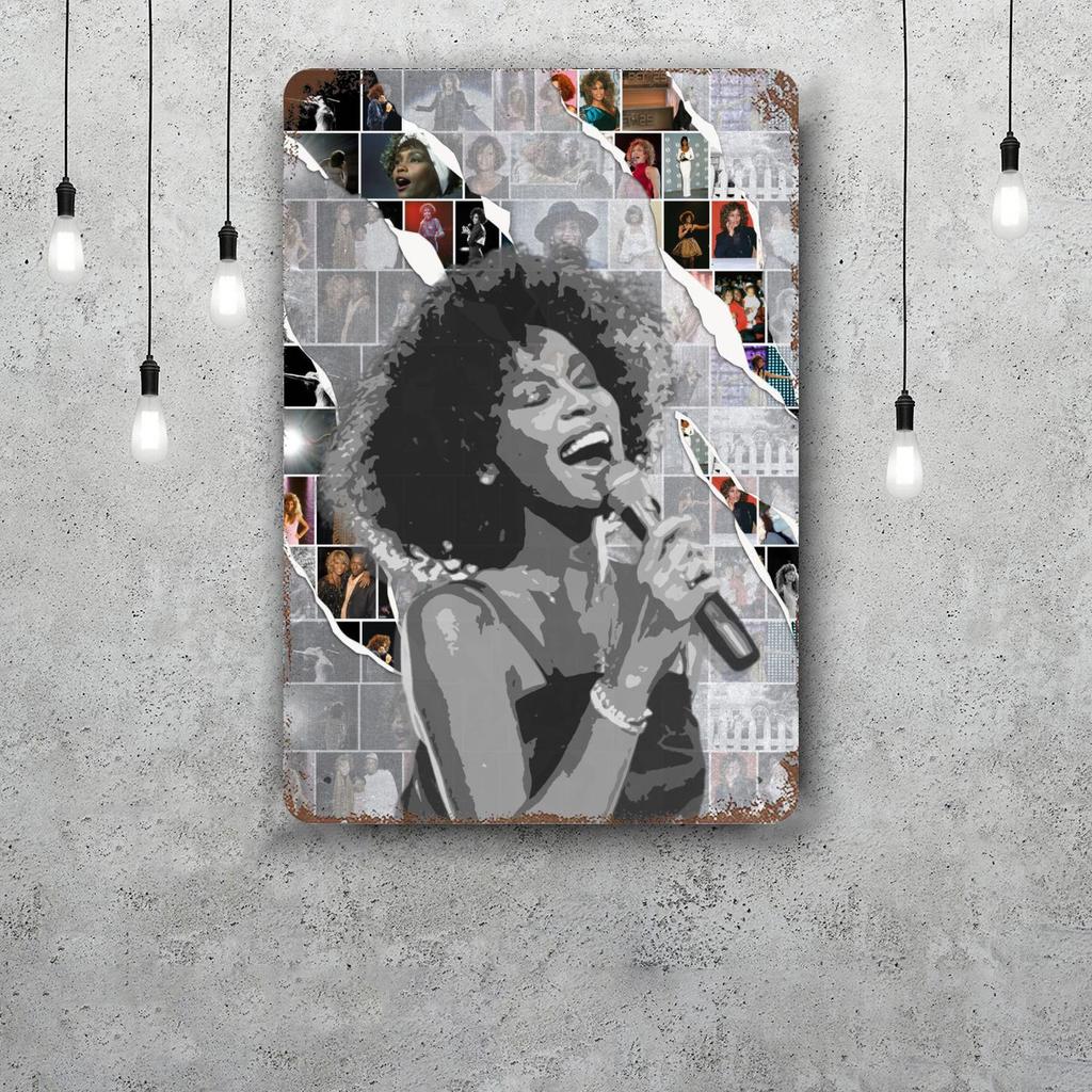 whitney houston Vintage Tin Sign Home Decor Wall Decor Art Wall Mural Room Decoration Decor Retro Metal Sign Plate Bar Posters