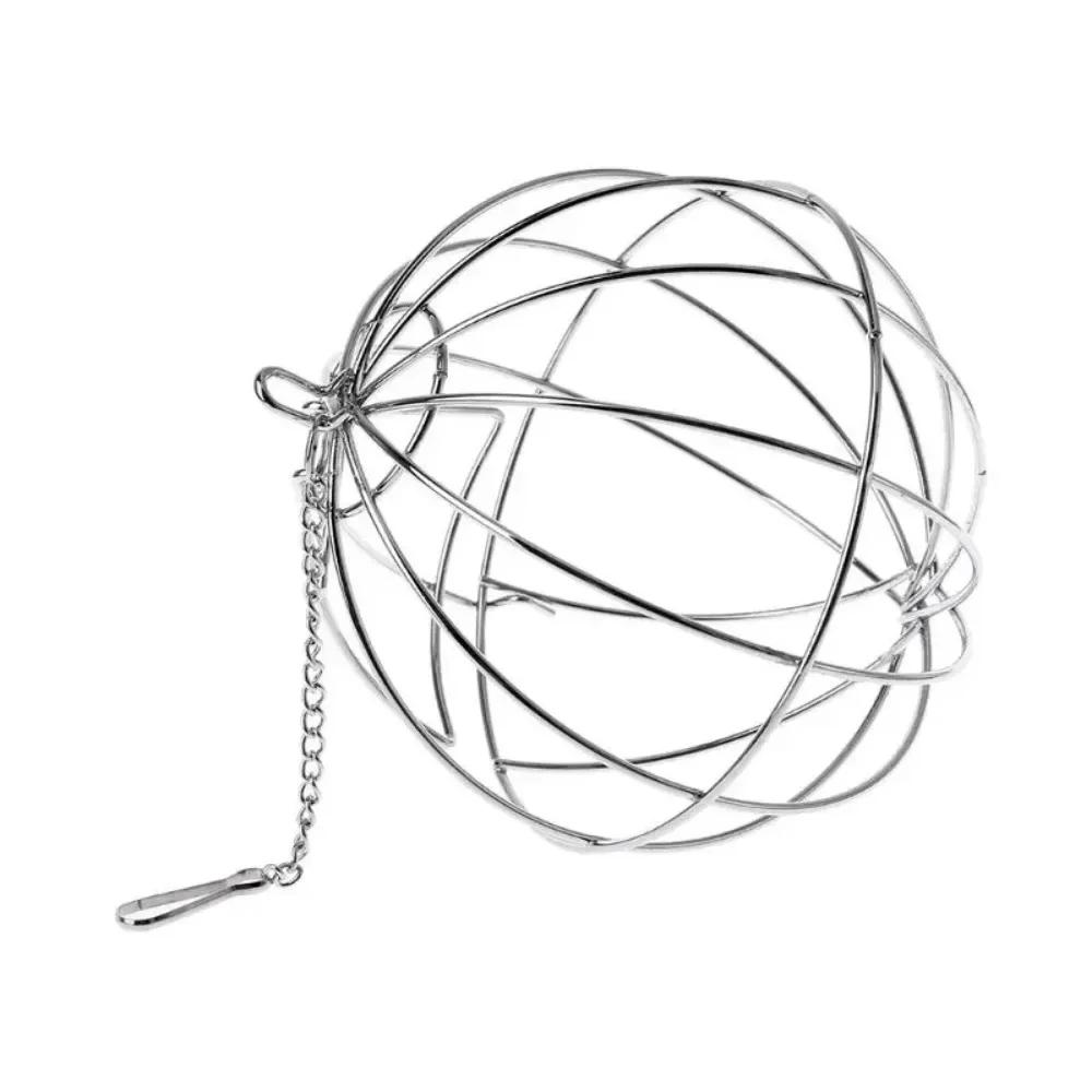 Hay Manger Food Ball Feed Dispense Stainless Steel Plating Grass Rack Ball for Rabbit Guinea Pig Pet Hamster Small Pet Supplies