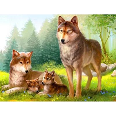 Diamond Painting Wolf Full Drill Diamond Embroidery Animal Pattern Beading Sets Rhinestone Picture