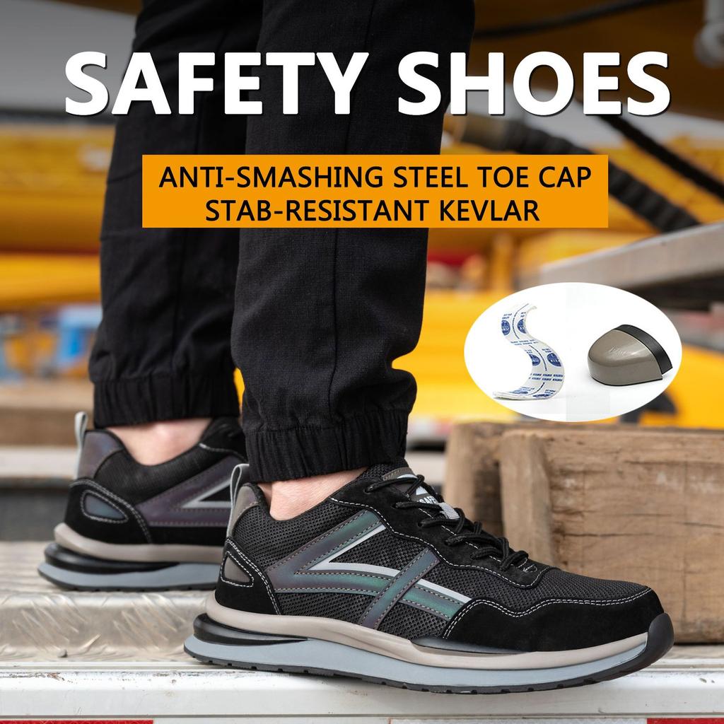 Flying Woven Labor Insurance Shoes, Smash-proof and Puncture-proof Work Labor Insurance Shoes, Wear-resistant Safety Protective Shoes