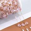 No Fade 1Meter Stainless Steel Crystal Butterfly Pink Flower Beaded Chains for Bracelet Necklace DIY Jewelry Findings Quality
