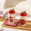 Popular cute strawberry bear ceramic cup creative student mug office large capacity girls water cup souvenir