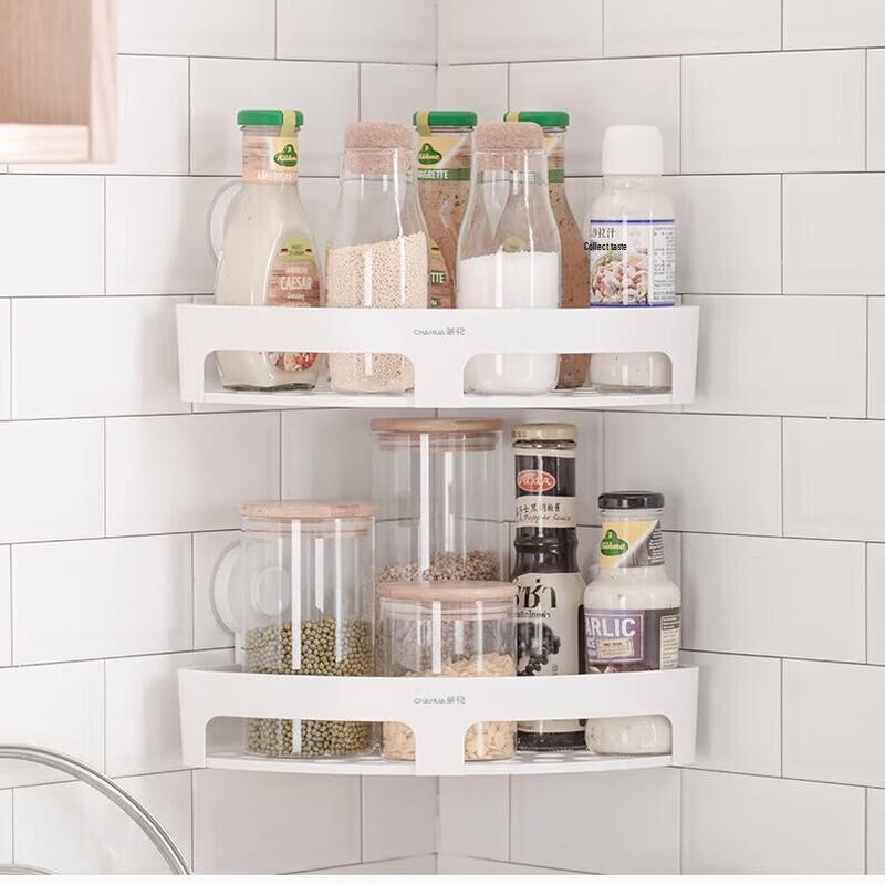 CHAHUA No-Drill Suction Cup Corner Storage Shelf