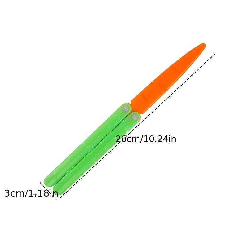 3D Printing Gravity Jump Luminous Folding Butterfly Carrot Knife Stress Relief Fidget Toys Glow-in-the-Dark Radish Knife