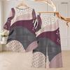 Women Plus Size Printed Two Piece Set Round Neck 3 4 Sleeve High Low Top And Wide Leg Pants